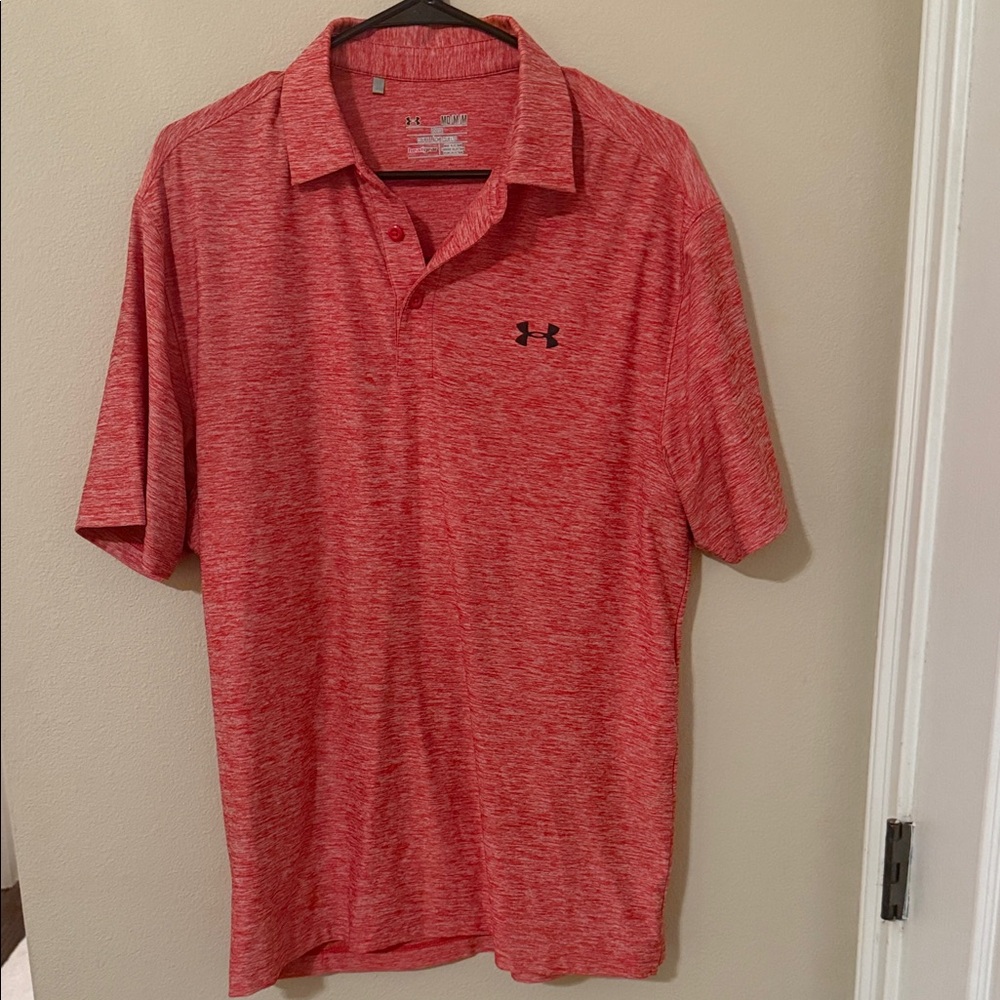 Under Armour Men's Heathered Red Polo